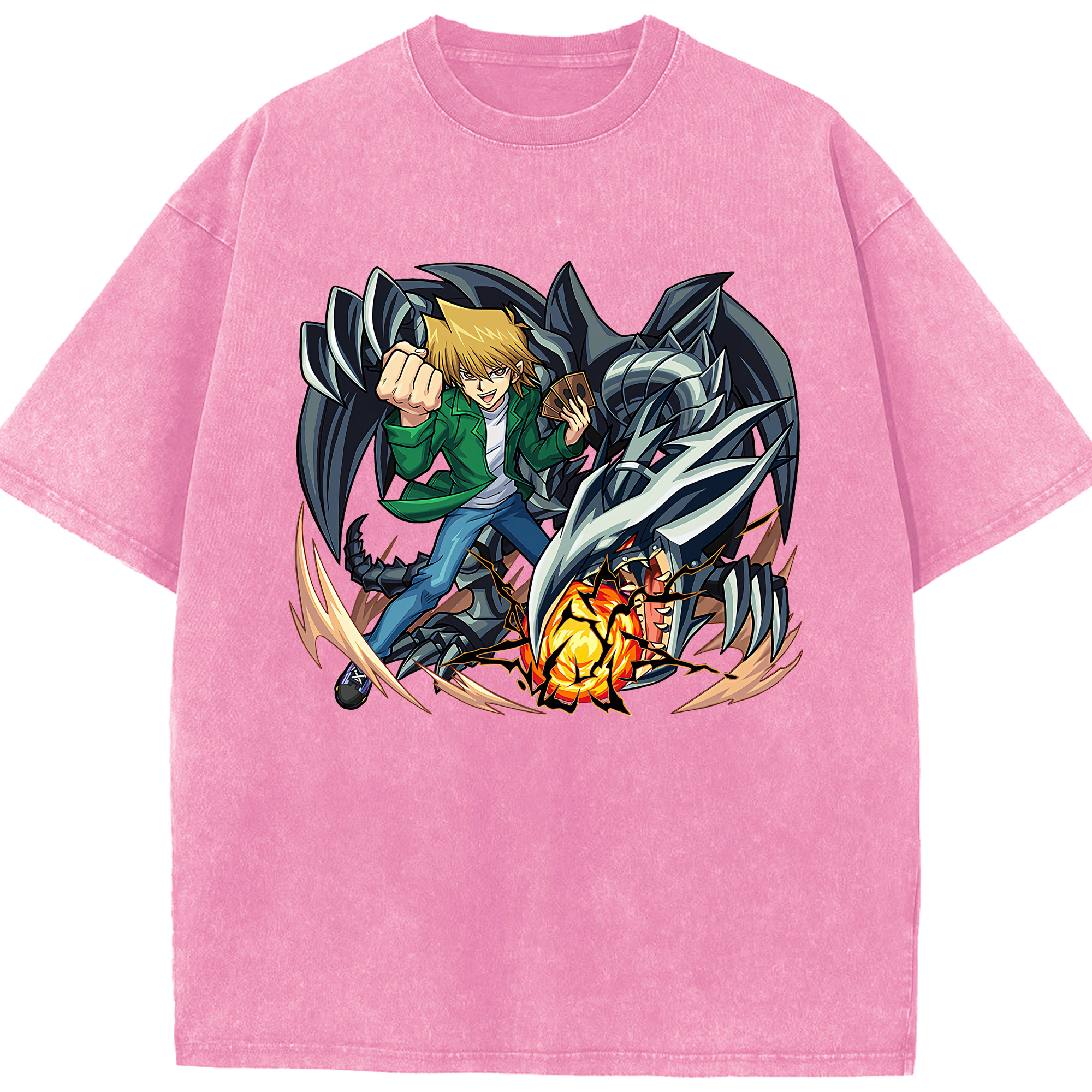 （画像用） 遊☆戯☆王 Yu-Gi-Oh! 綿100% ヴィンテージ風 半袖Tシャツ（フロントプリント）